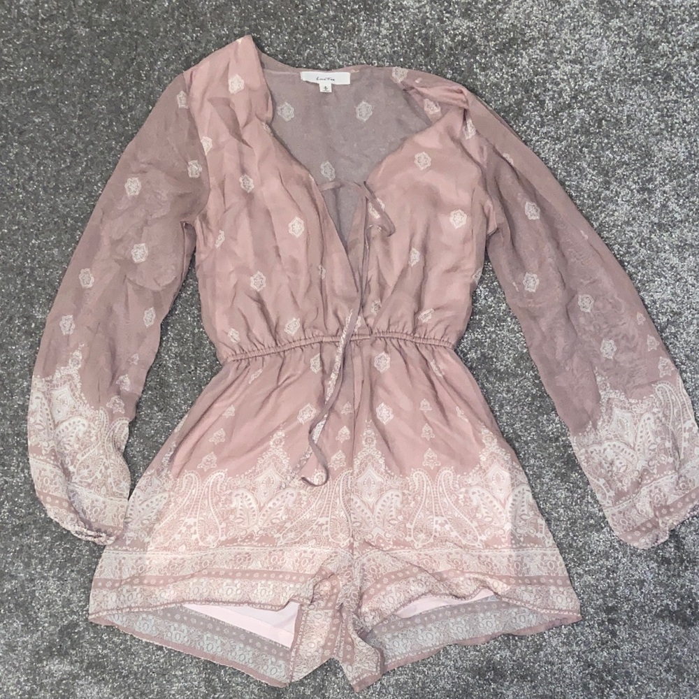 Pink Sheer Small Long Sleeve Romper from Simons (Lovettree)